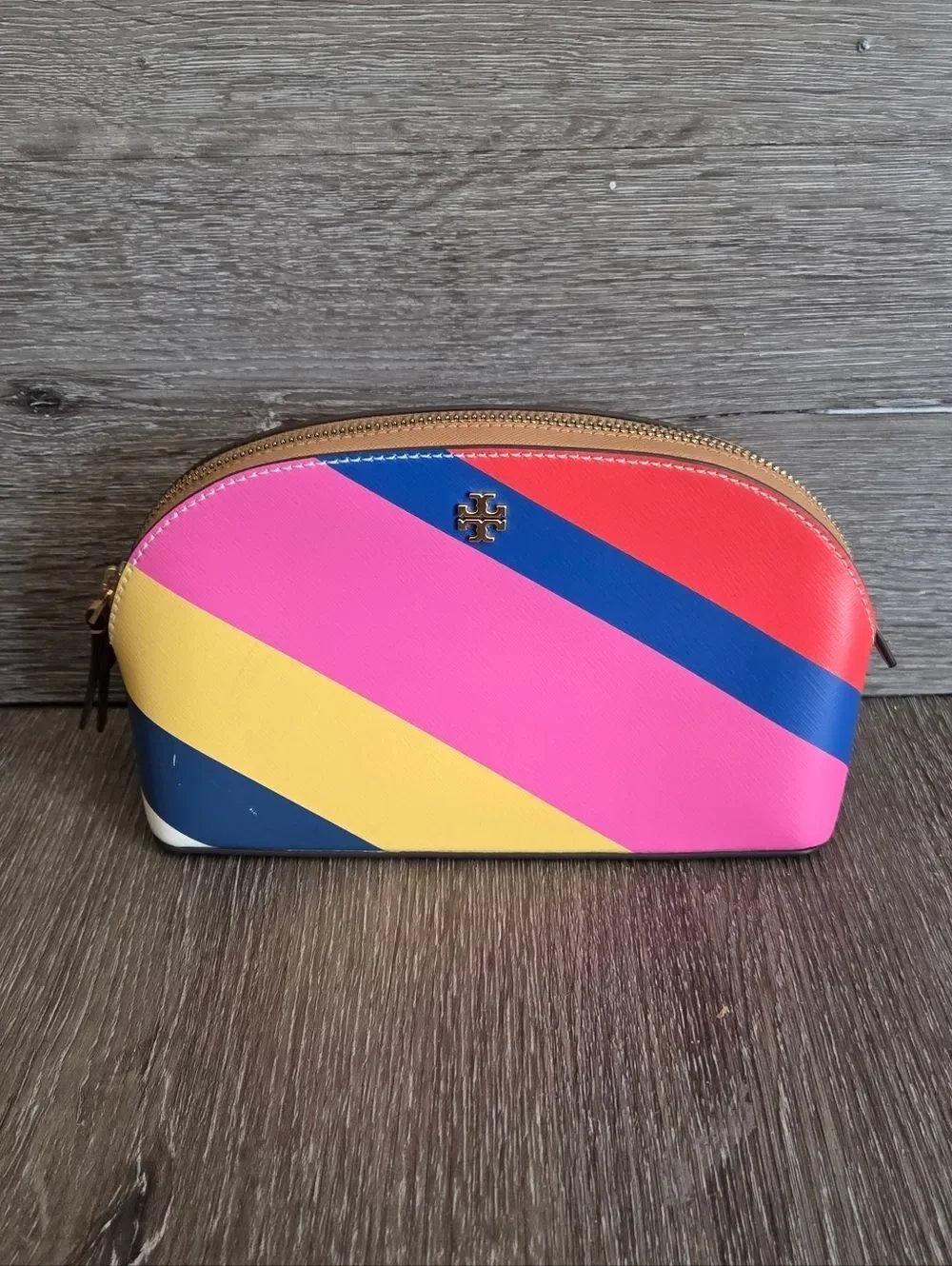 Tory Burch Multicolor Striped Cosmetic Bag